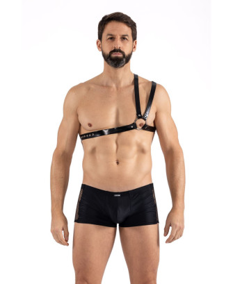 Harnais homme simili cuir double lanières sur épaule 